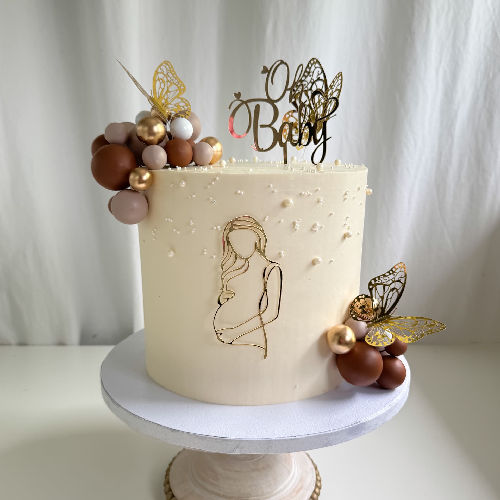 Baby Shower Cake with Lady — Shannon's Cake Shop