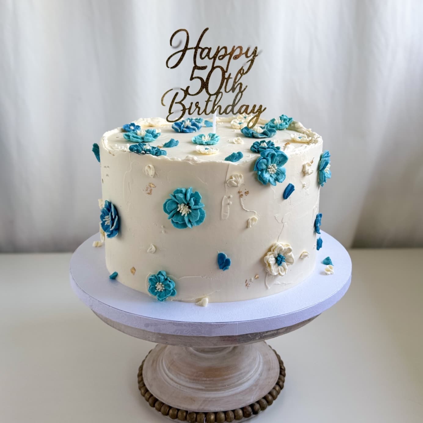 Blue Floral Cake — Shannon's Cake Shop