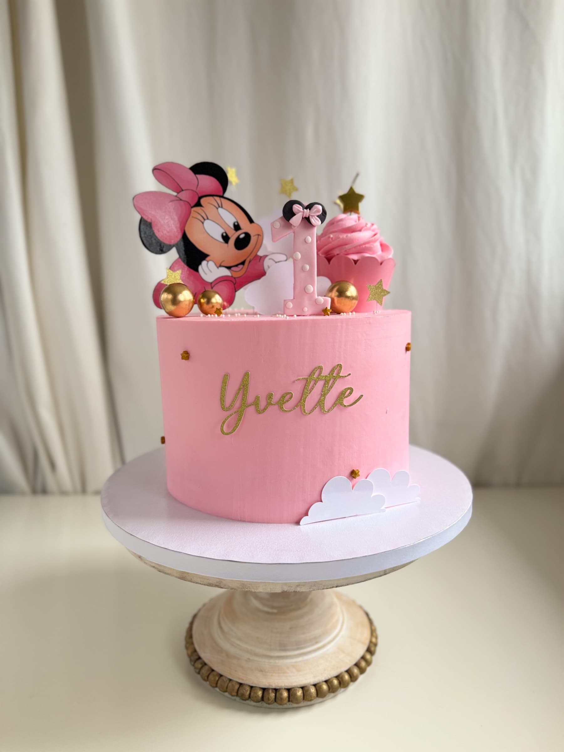 Pink Mini Mouse First Birthday Cake — Shannon's Cake Shop